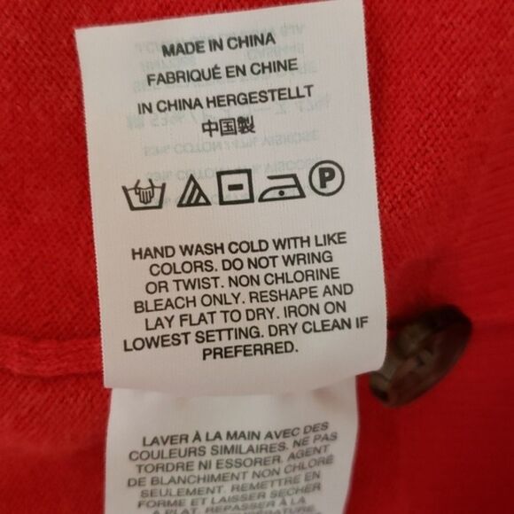 J. Crew Belvedere Button Boat Neck Sweater Red Boxy Fit Cotton/Viscose Women XS - Picture 8 of 8